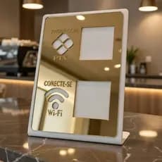 Placa Pix Display Mesa Balcão PIX Wifi Dupla Premium