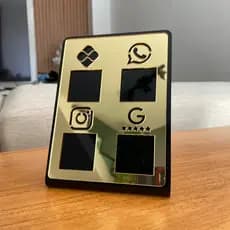 Placa Pix Display Mesa Balcão PIX Zap Instagram Google Negócios Quadrupla 4 em 1