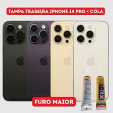 Vidro Traseiro Compatível iPhone 14 Pro Tampa Traseira + Cola Aleatório B7000 Ou T7000 15ml