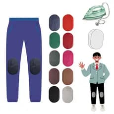 1 Par De Joelheiras Cotoveleira 100% Couro Legítimo Termocolante Calça Jaqueta Uniforme Infantil
