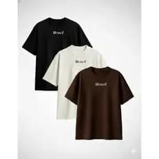 Kit 3 Camisetas Camisa Oversized Academia Algodão Streetwear