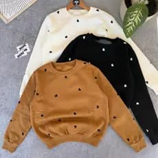 Casaco Feminino Moletom Blusa de Frio Manga Longa Mini Corações