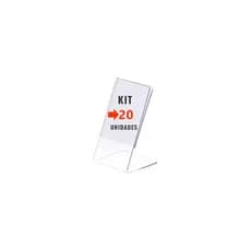 Kit com 20 display expositor acrílico porta preço etiqueta tamanho A8 medindo 8x5cm