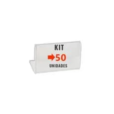 Kit com 50 Display Expositor 5x3cm Acrílico Porta Preço Etiqueta Buffet Vitrine