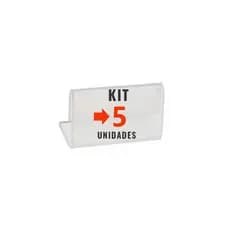 Kit com 5 Display Expositor 5x3cm Acrílico Porta Preço Etiqueta Buffet Vitrine