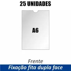 Kit com 25 Display Expositor Suporte Acrilico tamanho A6 de parede ou porta com fita dupla face