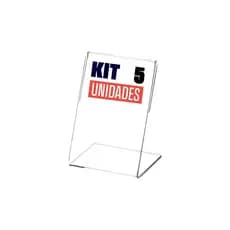 Kit com 5 Display Expositor Acrilico L Tamanho A7 11x8cm Vertical
