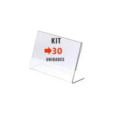 Kit com 30 Display Expositor Acrilico L Tamanho A6 10x15cm Horizontal