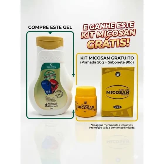 Gel Nocauteador Dokmos 200g -Brinde Micosan Combate Dor Muscular - Distribuidor Oficial
