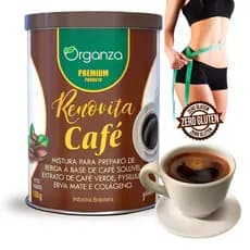 Café Solúvel Verde com Psyllium Erva Mate e Colágeno Zero Glúten - Atacado Organza Alimentos