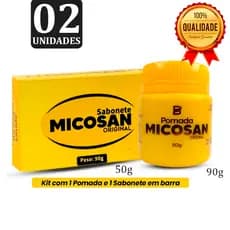 Kit Pomada micosan 1 Pomada mais 1 Sabonete barra Original Baruc Cosméticos Pele Axilias e Virilhas