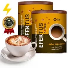 Kit 2 Super Café Com Colágeno - Efektus Sabor Capuccino Café Solúvel mais Energia Psyllium Ektus