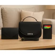 Kit Bolsas 3 Peças Tiracolo Transversal De Lado