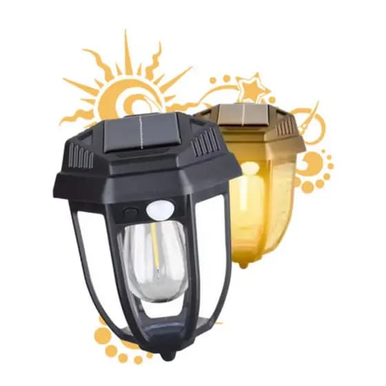 Arandela Solar Colonial Led Filamento18w Prova D'água Sensor de Presença
