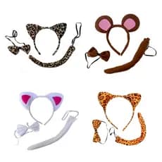 Kit Tiara Animal Print 3 Peças Fantasias Carnaval Envio Já