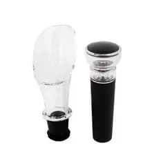 Kit Bico Aerador e Tampa Para Vinhos Acrílico Borracha Envio Imediato