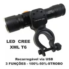 Farol Lanterna De Bike Super Forte 800 LumENS Recarregável Usb LOGA DURAÇÃO OTIMA LUMINOSIDADE