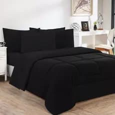 Edredom Queen Dupla Face Malha Antialérgica 100% ALG Preto