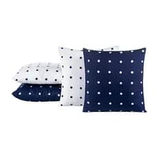 Kit 04 Capas De Almofadas  Petit Poá 45cm X 45cm Azul