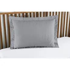 Par De Porta Travesseiro Matelado Algodão com Zíper Cinza