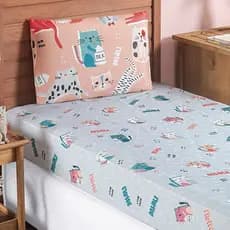 Jogo de lençol de solteiro Gatinha 2 peças Estampado Kids