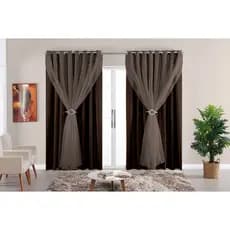 Cortina Para Sala Blackout Com Voil 2,00x2,00 Corta a Luz