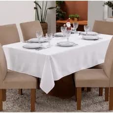 Toalha De Mesa Rentagular Oxford Liso Para 8 Cadeira 260x145