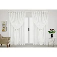Cortina Forro Microfibra Para Sala Com Voil 4,00 M X 1,80 M