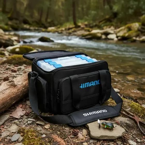 Bolsa Mochila Caixa Pesca Shimano Baltica G Apetrechos Iscas com 4 estojos