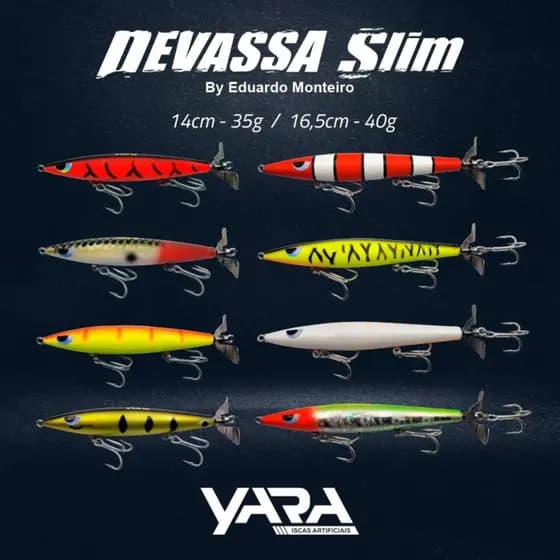 Isca Artificial para pesca de Superfície Yara Devassa Hélice Slim14cm 35gr