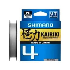 Linha de Pesca Shimano Multifilamento Kairiki Cinza 4 Fios Carretel com 300 Metros