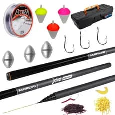 KIT de Pesca Completo Vara Telescópica Maruri Joker 3,60M Linha Maleta Anzol Chumbo Boia