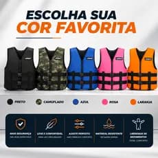 Colete Salva vidas Adulto Flutuante Jogá Wave Suporta até 110kg