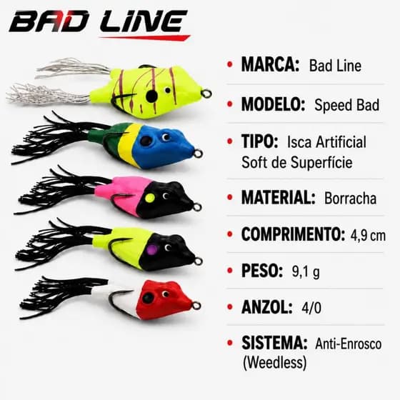 Isca artificial para pesca de Superfície Speed bad line Traíra 4,9cm 9g