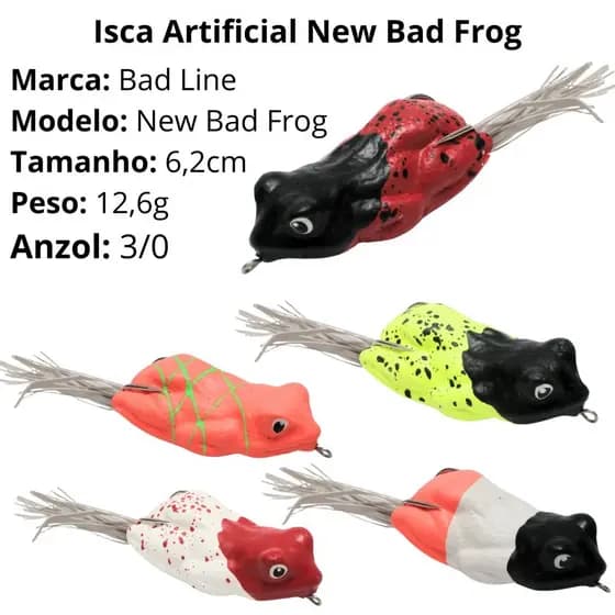 Isca artificial para pesca de Superfície New Bad Frog bad line 6,2cm 12,6g Traira