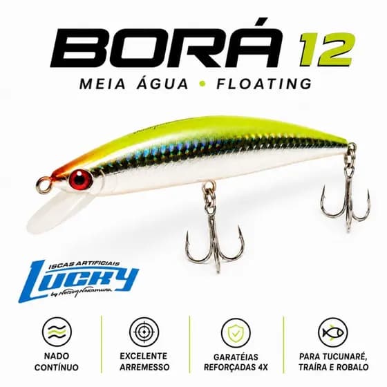 Isca Artificial Meia agua pesca original Nelson Nakamura Borá 12cm 18gr Tucunaré Traíra