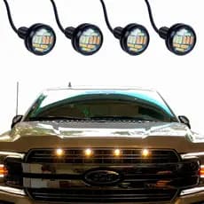 Super luz de grade em led para camionetes 2x1 ambar + branco