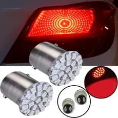 Par de Lampadas 2 Polos lanterna traseira Freio Vermelha 22 Leds 12v carro