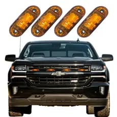 Kit 4 luz de grade  led laranja para camionetes ambar