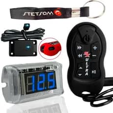 Kit controle longa distancia sx ultra preto + voltímetro remote som automotivo