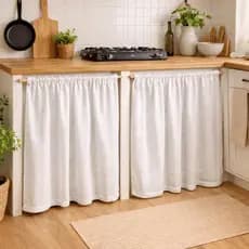 Cortina de Pia Voil Linho Flame 2,80m x 0,80cm Ideal para Cozinha