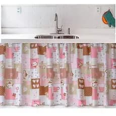 Cortina de Pia de Cozinha 1,40m x 0,80cm Cortina Pequena