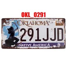 QUADRO PLACA DECORATIVA METAL OKLAHOMA NATIVE AMERICA EUA