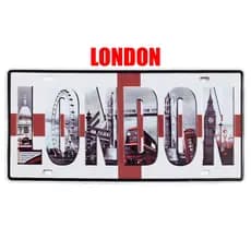 QUADRO PLACA DECORATIVA METAL BANDEIRA INGLATERRA LONDRES