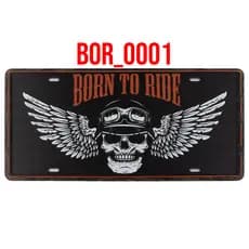 QUADRO PLACA DECORATIVA METAL MOTOQUEIROS MOTOROCK CAVEIRA