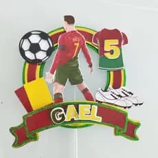Topo de Bolo Personalizado - Futebol Cristiano Ronaldo