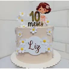 topo de bolo tema jardim das margaridas personalizado