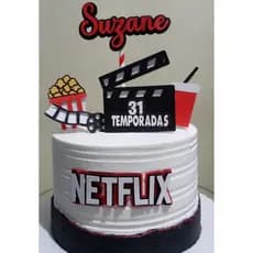 Topo Topper de Bolo Netflix em Camadas