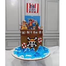 Topo de Bolo One Piece Barco topper personalizado