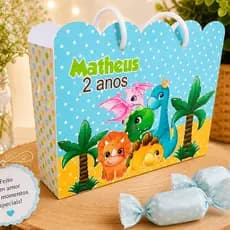 Sacolinha Personalizada Dinossauro - Pegue e Monte